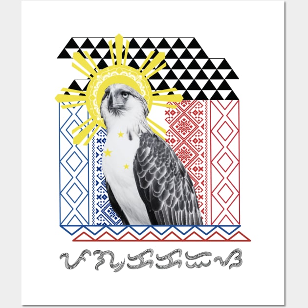 Philippine Eagle / Baybayin word Pagkakaisa (Unity) Wall Art by Pirma Pinas